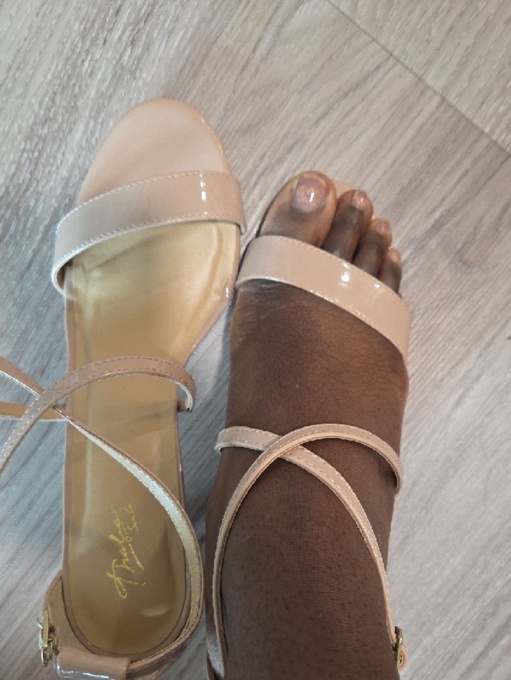 Women’s Blush Patent Strappy Heel Sandal